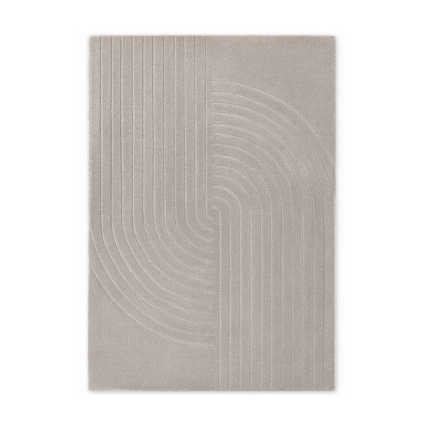 Svetlosivý ručne tkaný vlnený koberec 80x150 cm Arcura – Vikosa