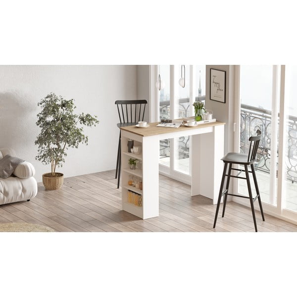 Barový stôl s doskou v dubovom dekore 52x120 cm Peru - Marckeric-image-1