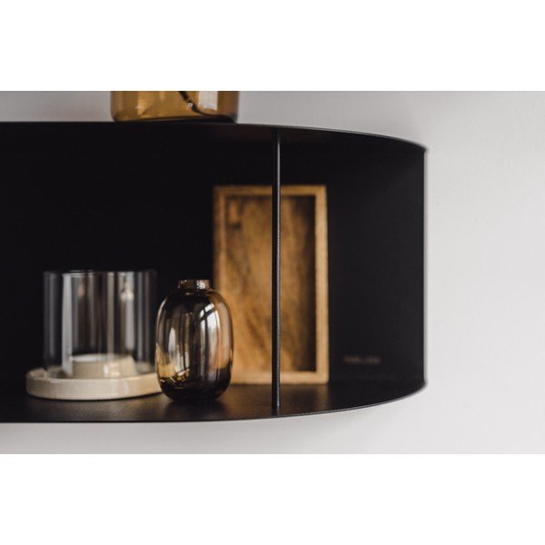 Čierna poschodová kovová polica 60 cm Lina – noo.ma-image-3