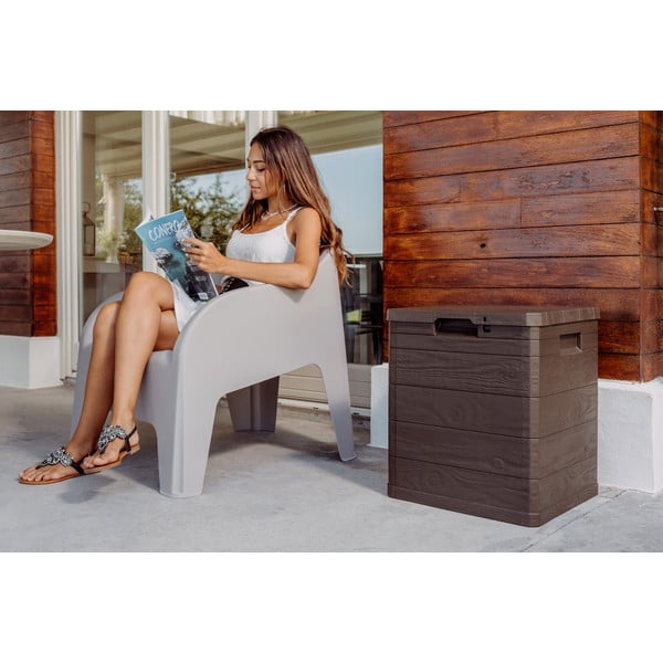 Tmavohnedý záhradný úložný box Woodys – Toomax-image-1