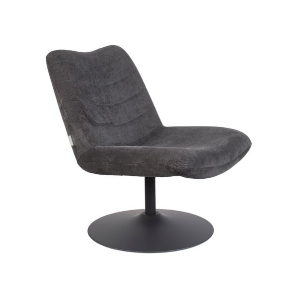 Tmavosivé zamatové kreslo Bubba – Zuiver