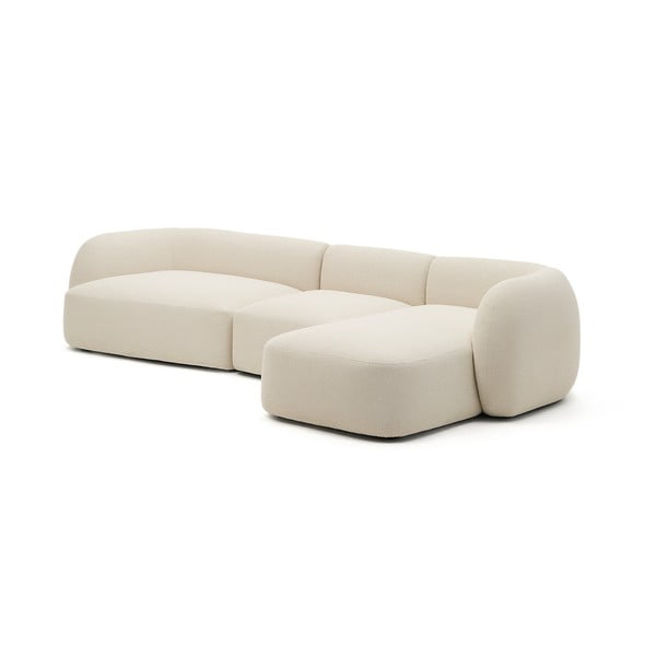 Krémová ženilková rohová pohovka (pravý roh/s leňoškou) Martina – Kave Home-image-2