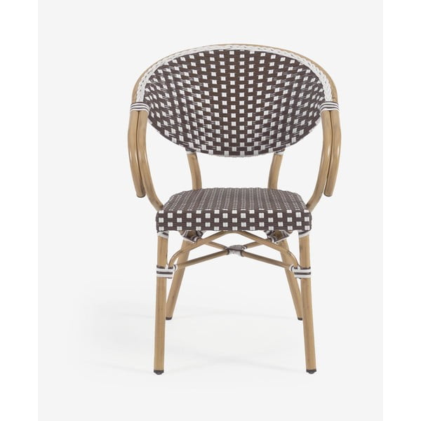 Hnedá kovová/plastová záhradná stolička Marilyn – Kave Home-image-4