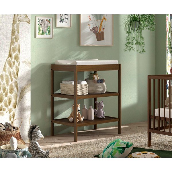 Hnedý prebaľovací pult z bukového dreva Dino – Vipack-image-1