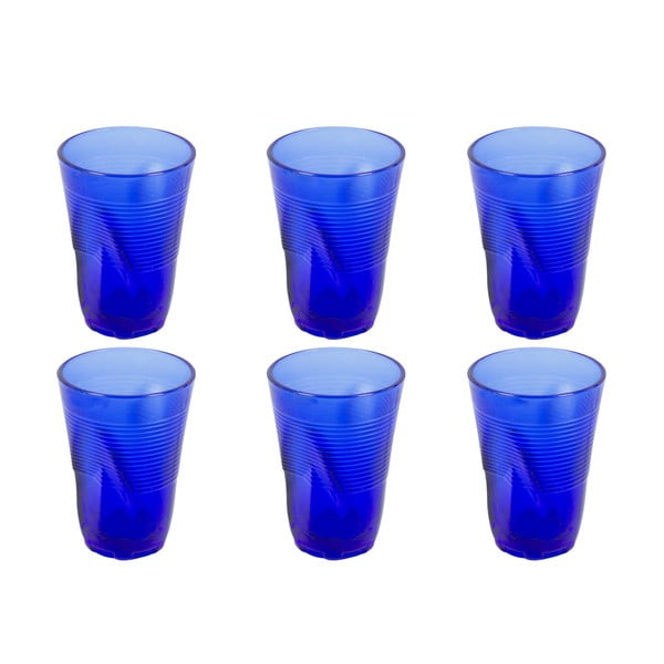 Sada 6 modrých pohárov Kaleidos, 340 ml
