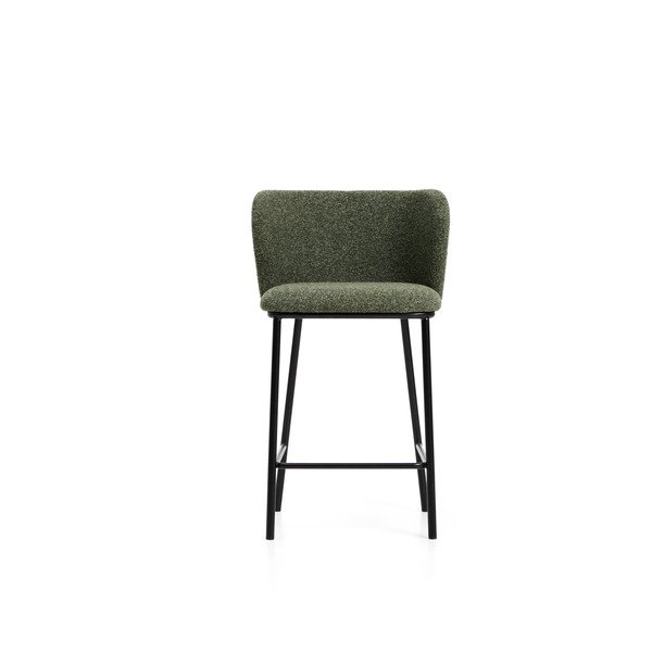 Tmavozelená čalúnená barová stolička (výška sedadla 65 cm) Ciselia – Kave Home-image-3