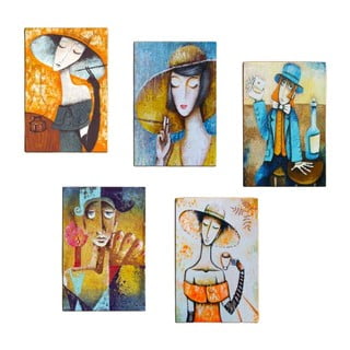 Sada 5 obrazov Tablo Center Modern Woman
