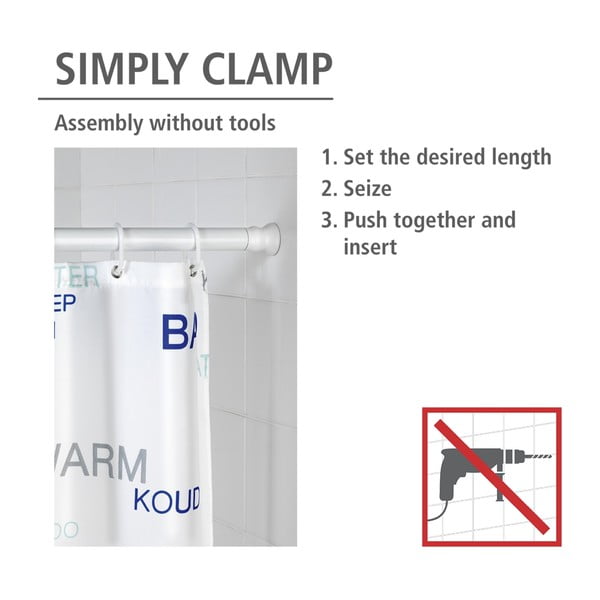 Biela tyč na sprchový záves 110 - 185 cm – Wenko-image-4