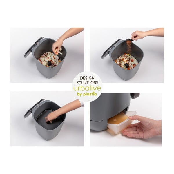 Sivý kompostér Plastia Bokashi-image-2