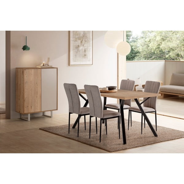 Svetlosivé jedálenské stoličky v súprave 4 ks Holly – Marckeric-image-1