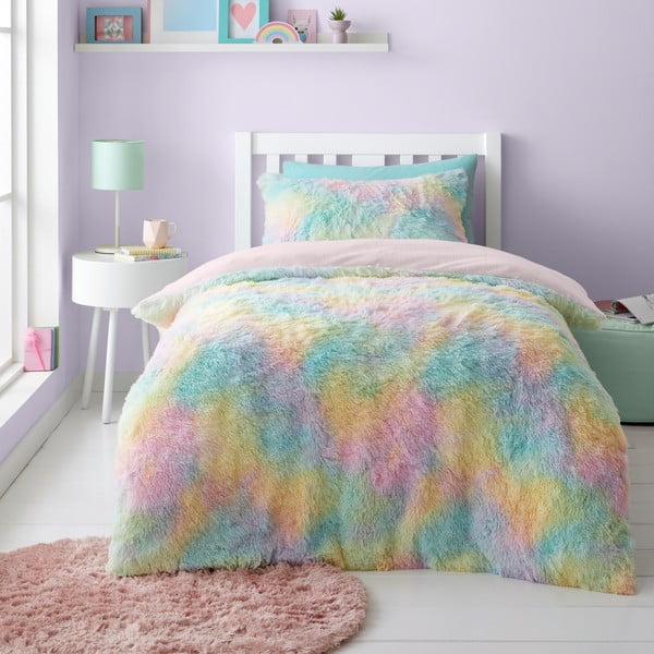 Detské obliečky na dvojlôžko z mikroplyšu 200x200 cm Rainbow Cuddly – ​​Catherine Lansfield