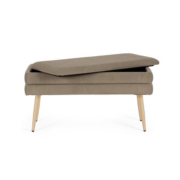 Taupe polstrovaná lavica Olga – Bizzotto-image-3