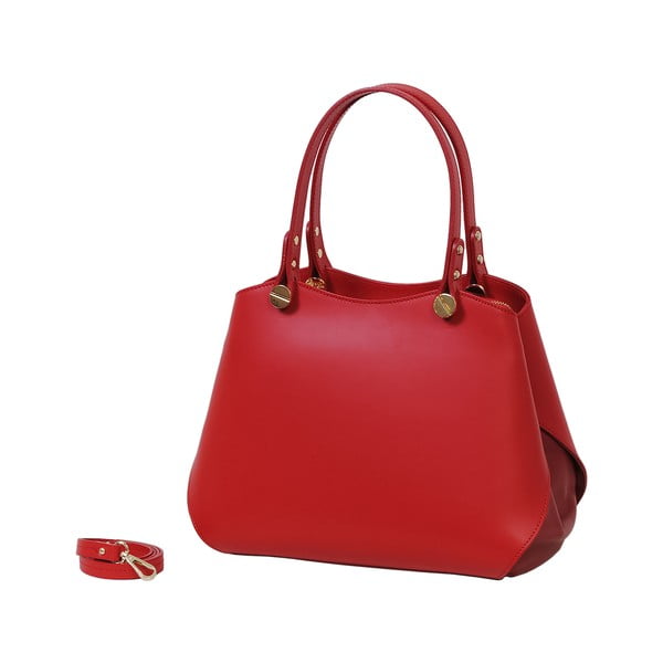 Červená kabelka z pravej kože Andrea Cardone Sante