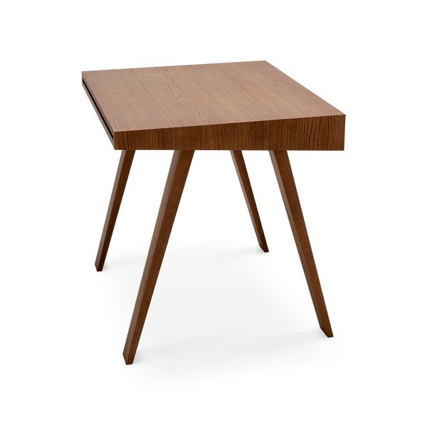 Hnedý písací stôl s nohami z jaseňového dreva EMKO 4.9, 140 x 70 cm-image-4