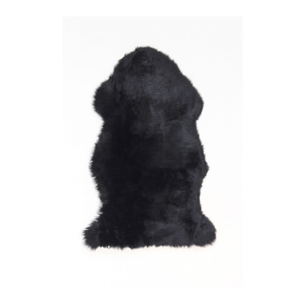Čierny vlnený koberec z ovčej kožušiny Auskin Leane, 95 × 60 cm