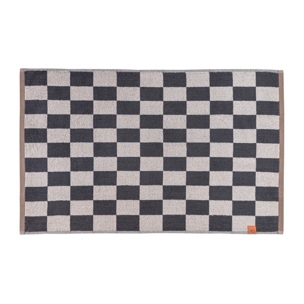 Antracitová/béžová kúpeľňová predložka do sprchy z bio bavlny 50x80 cm Retro – Mette Ditmer Denmark