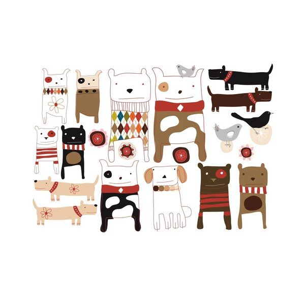 Samolepka na viac použití Dogs, 59x40 cm-image-1