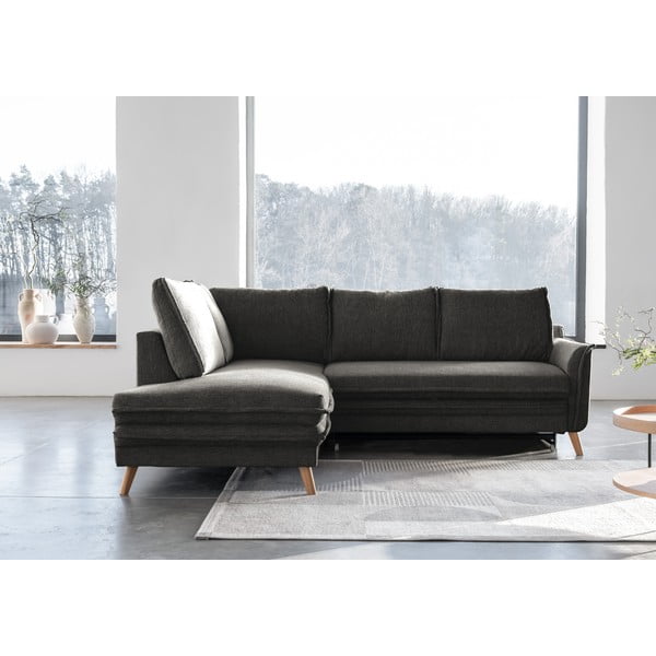 Tmavosivá rozkladacia rohová pohovka (ľavý roh) Charming Charlie – Miuform-image-1