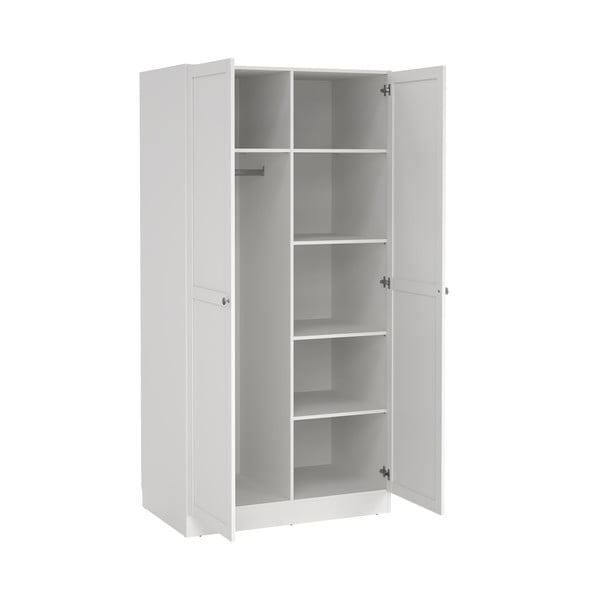 Biela šatníková skriňa 99x200x62 cm Billund – Tvilum-image-3