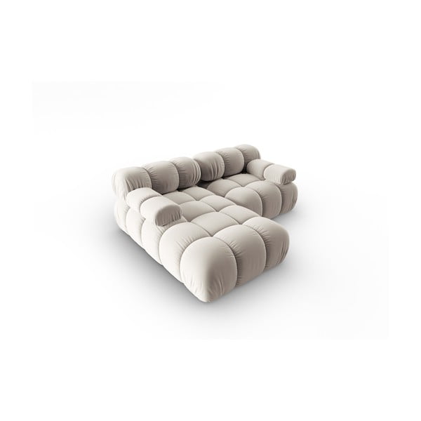 Béžová zamatová modulárna rohová pohovka (ľavý roh) Bellis – Micadoni -image-4