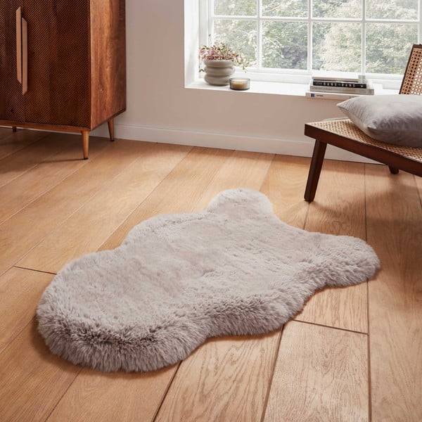 Svetlosivá syntetická kožušina 60x90 cm Super Teddy – Think Rugs-image-1