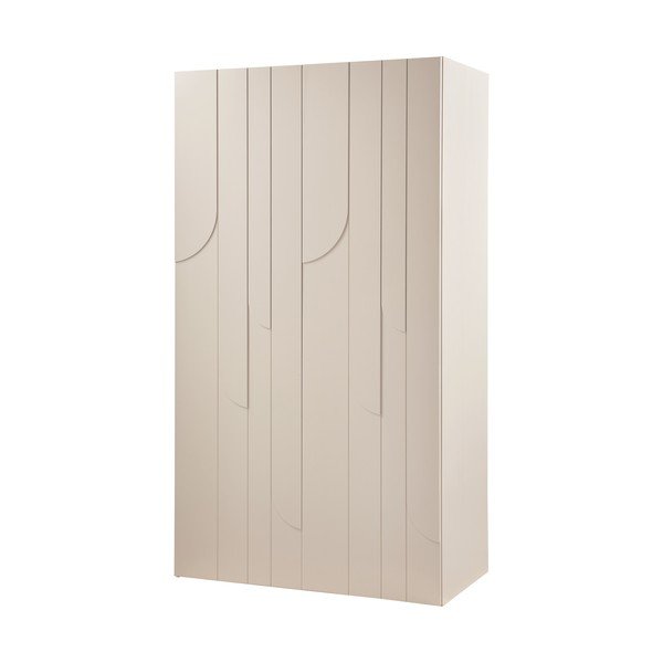 Svetlosivá šatníková skriňa z borovicového dreva 110x200x57 cm Rain – WOOOD