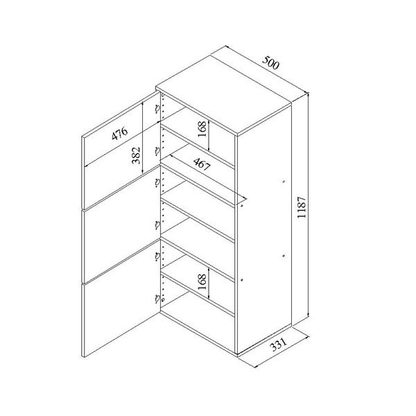 Čierna skrinka na topánky s bielym korpusom Symbiosis Bamboo-image-2