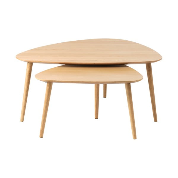 Konferenčné stolíky v súprave 2 ks v dekore duba v prírodnej farbe 70x100 cm Adda – Unique Furniture-image-3