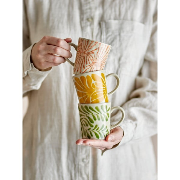 Šálky v súprave 3 ks na cappuccino z kameniny 205 ml Fauni – Bloomingville-image-1