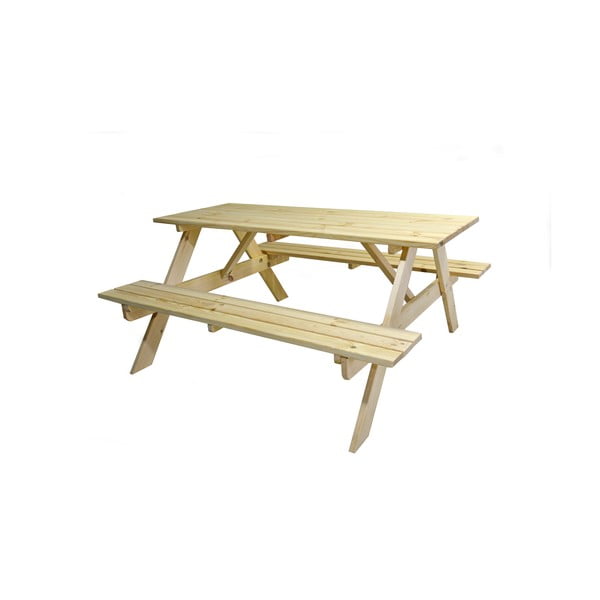 Záhradný jedálenský set z borovicového dreva pre 4 Piknik - Rojaplast-image-2