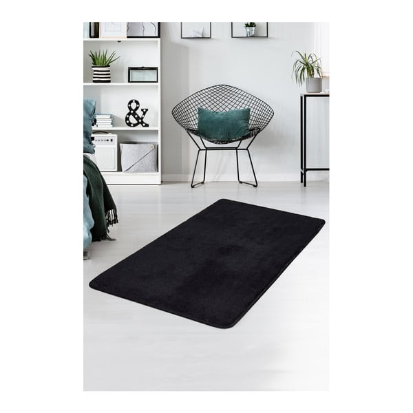Čierny koberec Milano, 140 × 80 cm