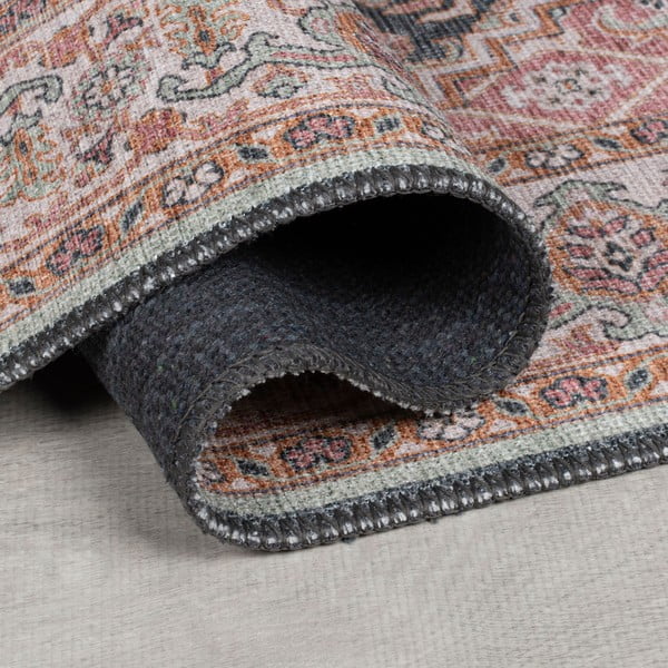 Ružový prateľný behúň 60x230 cm Briony Traditional – Flair Rugs-image-2