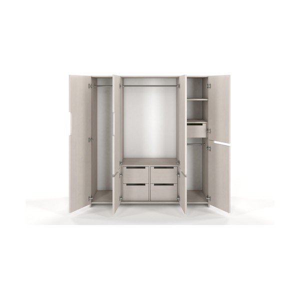 Biela šatníková skriňa z borovicového dreva Skandica Bergman, 170 x 180 cm-image-1