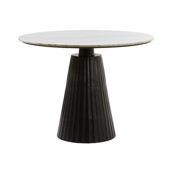 Okrúhly jedálenský stôl s mramorovou doskou ø 100 cm Rianne – Light & Living