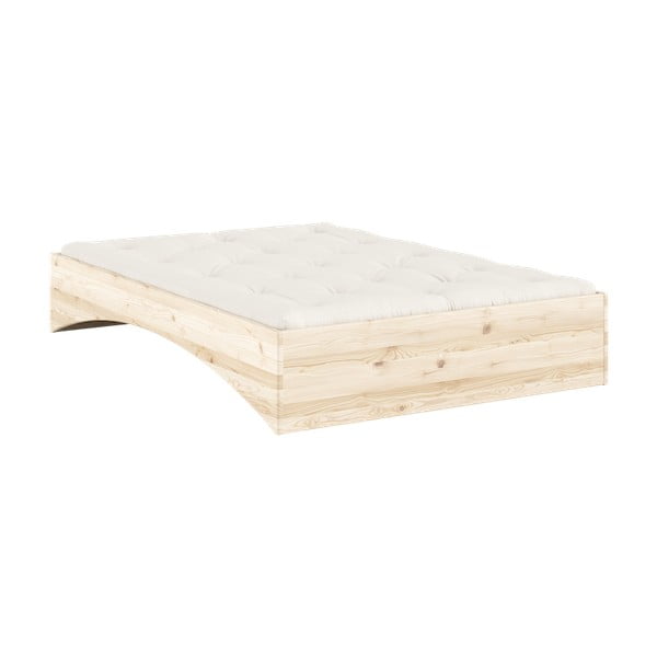 Dvojlôžková posteľ z borovicového dreva bez čela 140x200 cm v prírodnej farbe Orbit – Karup Design-image-4