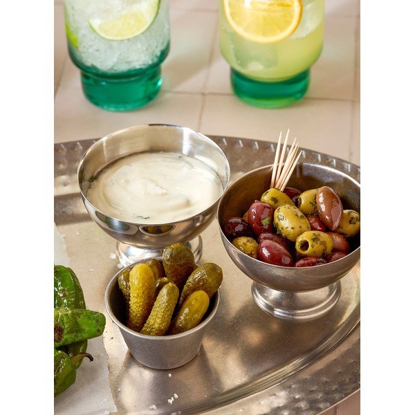 Kovová servírovacia miska v striebornej farbe 110 ml Serve – BonBistro-image-1