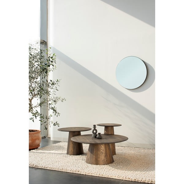 Okrúhly odkladací stolík z dubového dreva ø 40 cm Mushroom – Gazzda-image-2