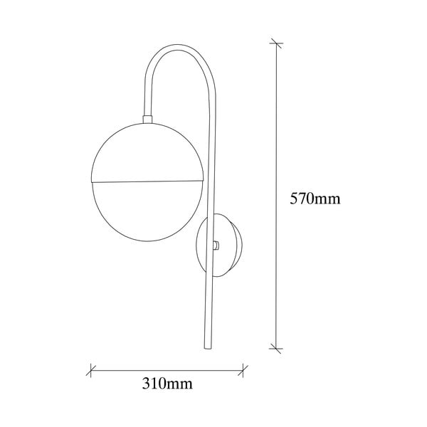 Nástenné svietidlo v čierno-zlatej farbe ø 20 cm Bastos – Opviq lights-image-4