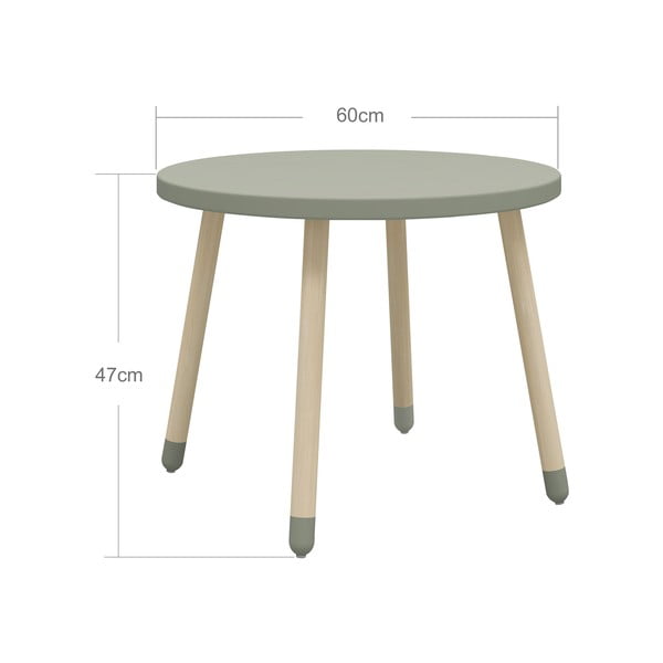 Svetlozelený detský stôl Flexa Dots, ø 60 cm-image-2