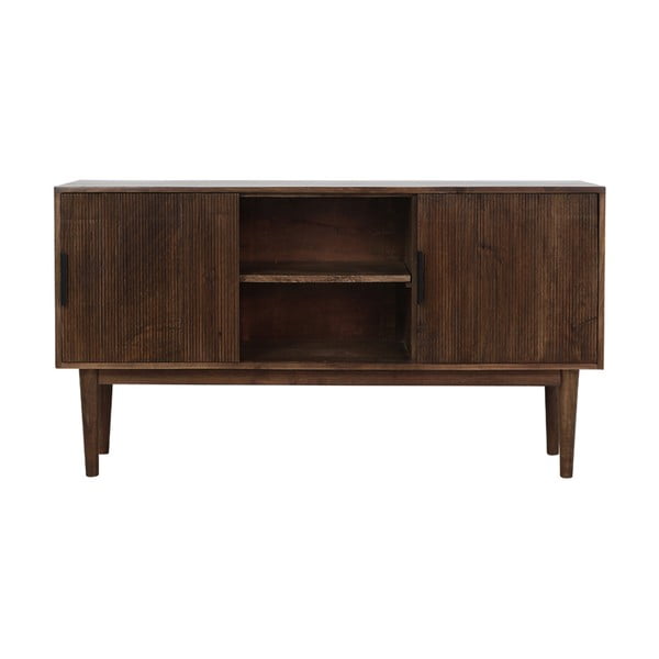 Tmavohnedá nízka komoda z masívneho dreva 150x80 cm Bitika – Light & Living-image-2