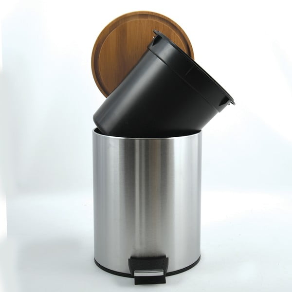 Nášľapný oceľový odpadkový kôš v matne striebornej farbe 5 l Adonis – Spirella-image-2