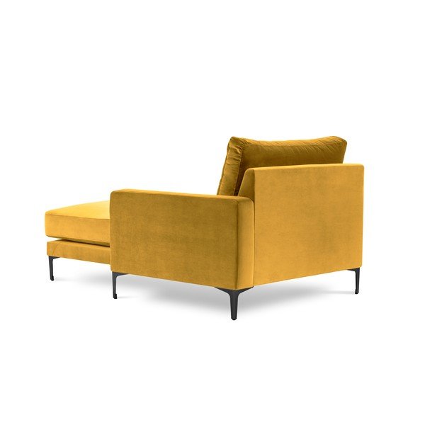 Žltá zamatová leňoška Kooko Home Harmony, pravý roh-image-3