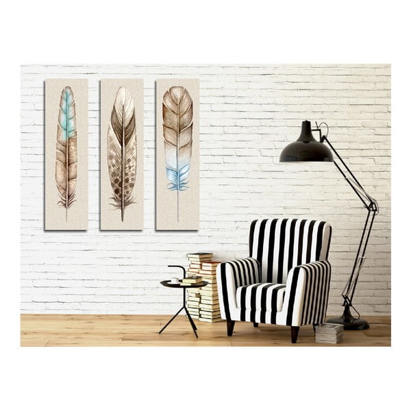 3-dielny obraz na plátne Feathers-image-1