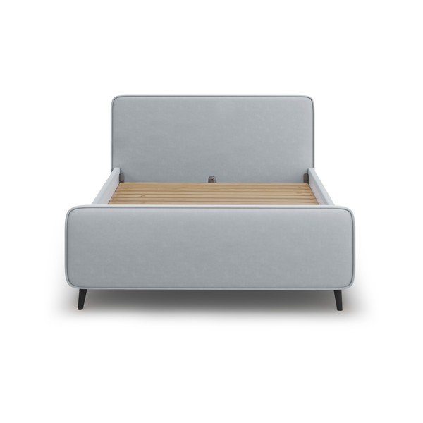 Svetlosivá čalúnená dvojlôžková posteľ s roštom 180x200 cm Kaia - Micadoni Home-image-2