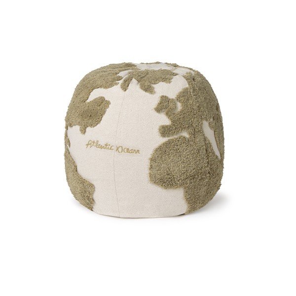 Zelený/krémový detský sedací vak World Map – Lorena Canals