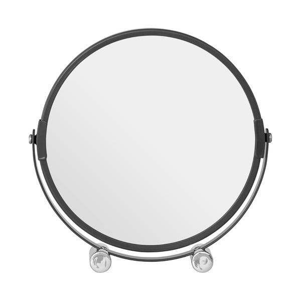 Sivé obojstranné kozmetické zrkadlo Premier Housewares Magnifying, 18 × 19 cm