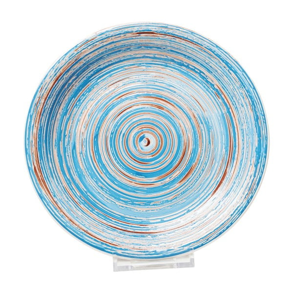 Modrý kameninový tanier Kare Design Swirl, ⌀ 27 cm