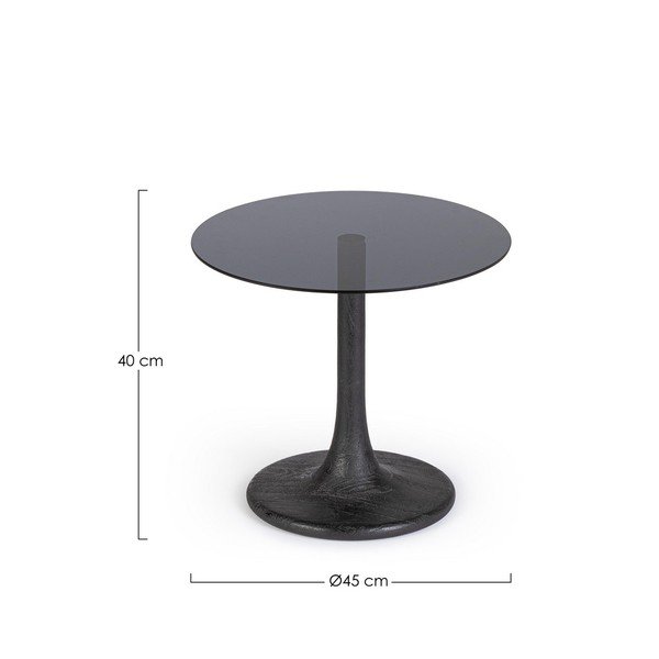 Okrúhly odkladací stolík so sklenenou doskou ø 45 cm Aberdeen – Bizzotto-image-3