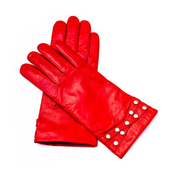 Dámske červené kožené rukavice Pride & Dignity Madrid, veľ. 7