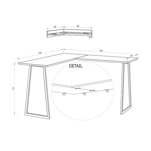 Set police a rohového pracovného stola Tarly, výška 75 cm-image-3